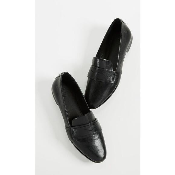 Frye Terri Buffalo Black Leather Penny Loafer Flats Womens 9 - Picture 2 of 16